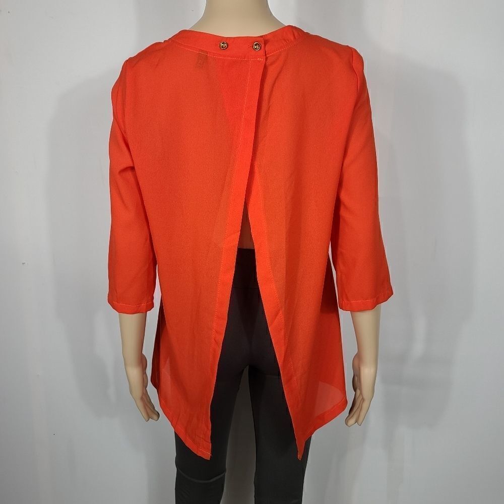 Elfin Orange Back Slit Top - Picture 7 of 9
